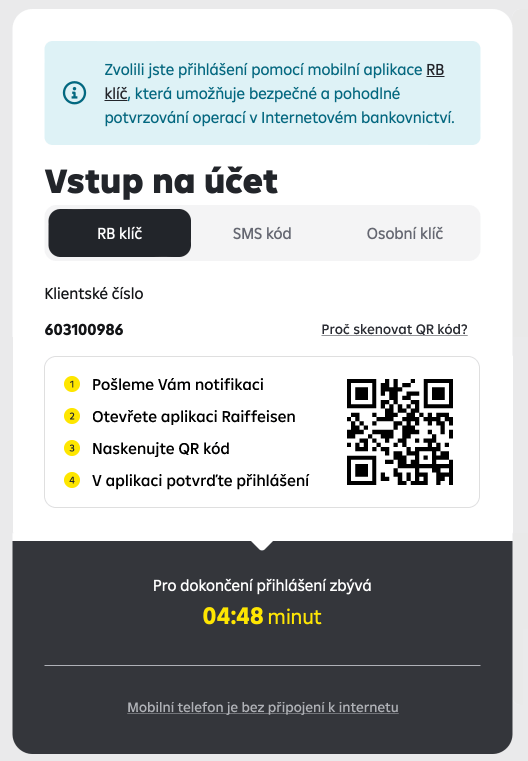 vstup na účet