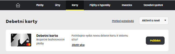 Postup v internetovém bankovnictví