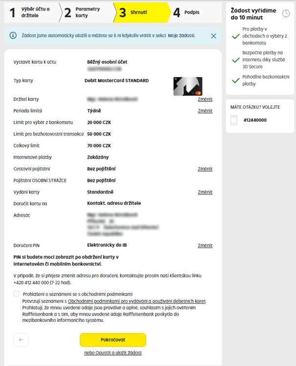 Postup v internetovém bankovnictví