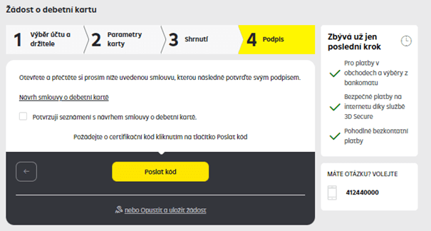 Postup v internetovém bankovnictví