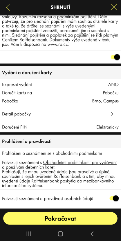 Postup v mobilním bankovnictví