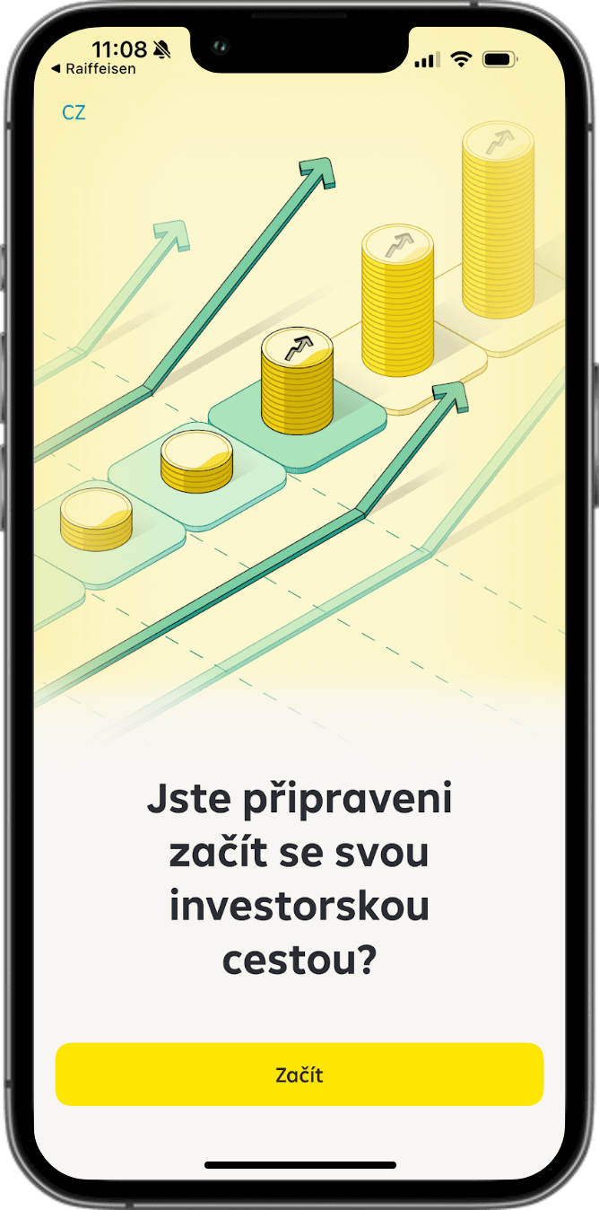 Mobile app screen - Start