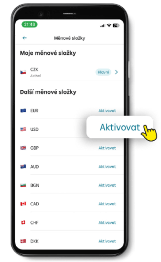 Nstavení v mobilním bankovnictví